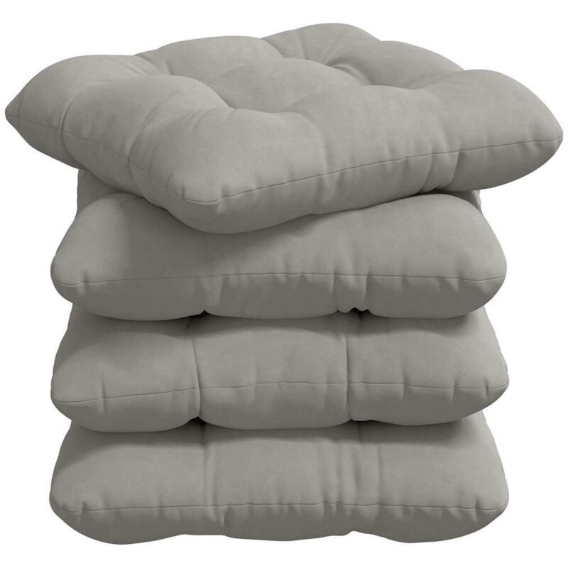 Sitzkissen 4 Pcs Hellgrau 45 X 45 Cm Mikrofaserstoff Vidaxl
