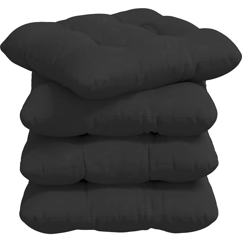 Sitzkissen 4 Pcs Schwarz 40 X 40 Cm Mikrofaserstoff Vidaxl