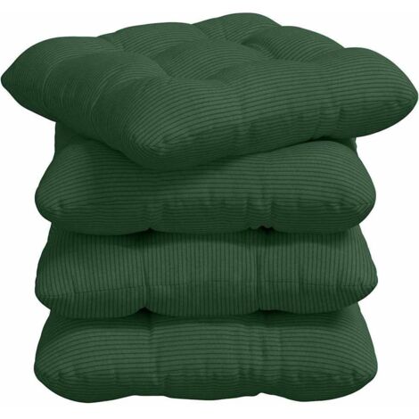 Sitzkissen 4 pcs Dunkelgrün 45 x 45 cm Cordstoff vidaXL