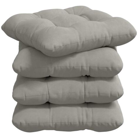 Sitzkissen 4 pcs Hellgrau 45 x 45 cm Mikrofaserstoff vidaXL