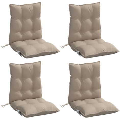 Sitzkissen für Niedriglehner-Stühle 4er Set taupe Oxford-Gewebe