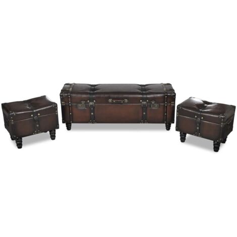 Sitztruhen-Set 3 Stk. Braun vidaXL
