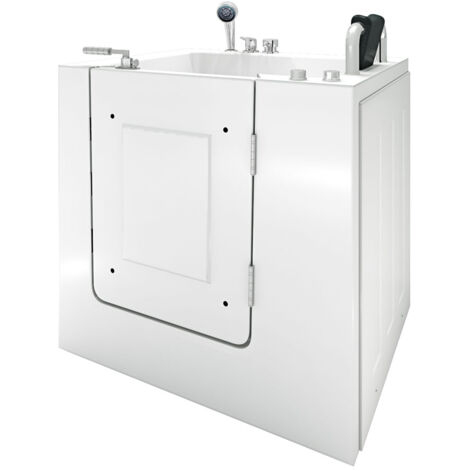 Sitzwanne Whirlpool Badewanne mit Tür S02WP-A-R 78x100cm