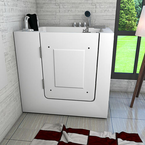 Sitzwanne Whirlpool Badewanne mit Tür S02WP-TH-A 78x100cm