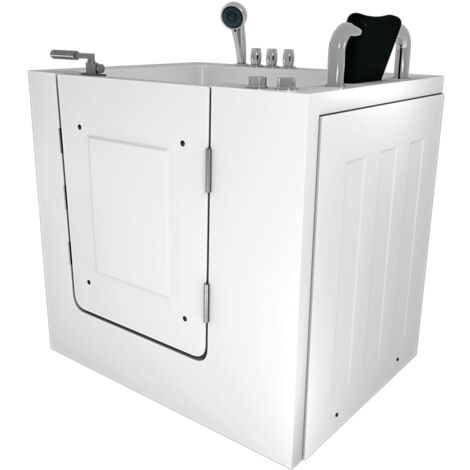 Sitzwanne Whirlpool Badewanne mit Tür S02WP-TH-A-R 78x100cm