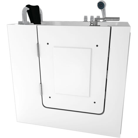 Sitzwanne Whirlpool Badewanne mit Tür S02WP-TH-B-L 100x78cm