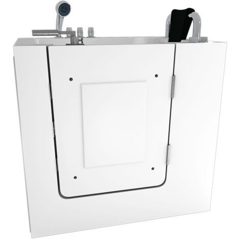 Sitzwanne Whirlpool Badewanne mit Tür S02WP-TH-B-R 100x78cm