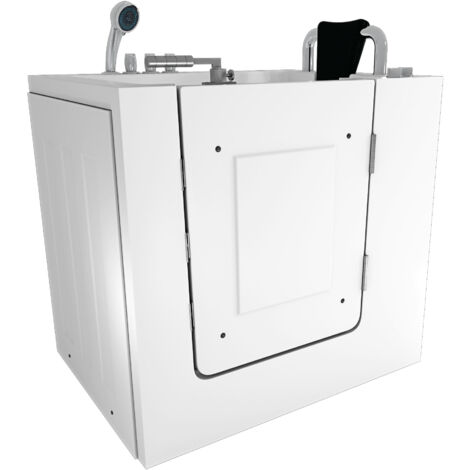 Sitzwanne Whirlpool Badewanne mit Tür S02WP-TH-C-R 100x78cm