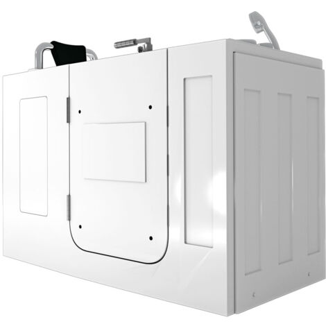 Sitzwanne Whirlpool Badewanne mit Tür S07WP-A-L 140x76cm