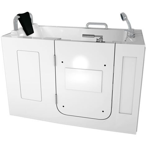 Sitzwanne Whirlpool Badewanne mit Tür S07WP-B-L 140x76cm