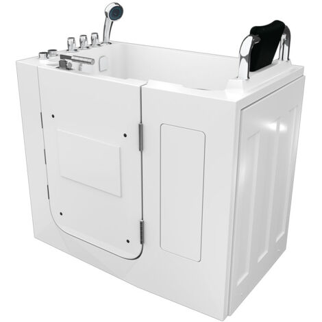 Sitzwanne Whirlpool Badewanne mit Tür S08WP-TH-A-R 68x110cm