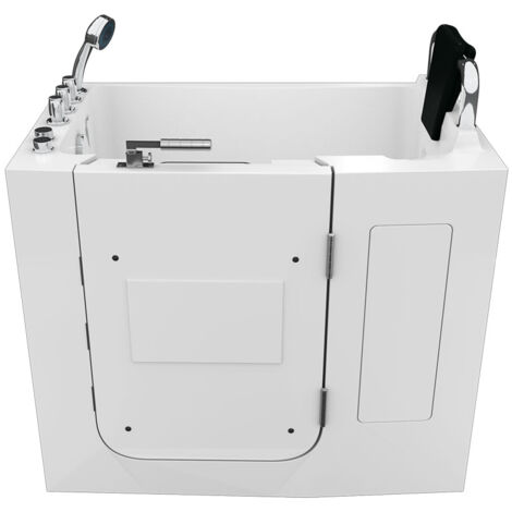 Sitzwanne Whirlpool Badewanne mit Tür S08WP-TH-B-R 110x68cm