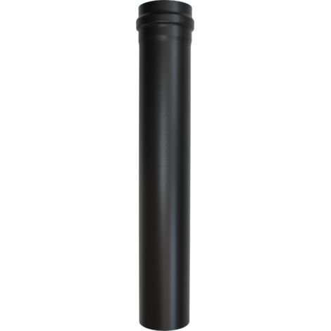 Sivac – Conduit de fumée longueur droite noire 500 mm – Acier pour poêles à granulés – Diamètre 80 mm – Raccordement facile