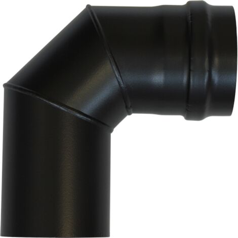 Sivac – Coude à 90° noir Ø 80 mm – Acier non corrosif pour poêles à granulés – Dévoiement efficace dans conduits d'évacuation