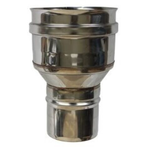 Sivac – Réduction simple paroi inox – Raccord fumisterie Ø 140 mm mâle – 150 mm femelle – Pour chantiers humides