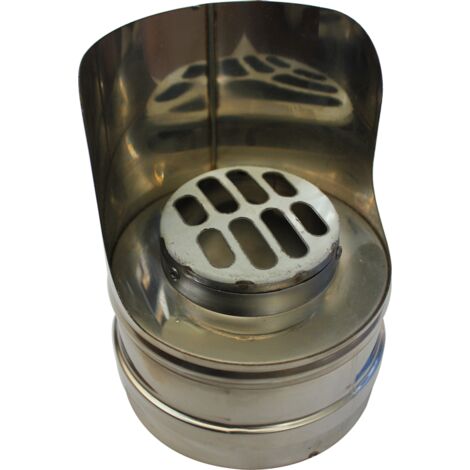 Sivac – Terminal de toiture double paroi en inox 316L – Diamètre intérieur 80mm – Diamètre extérieur 130mm – Pour systèmes de ventilation