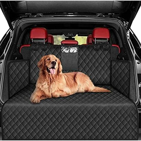 SIVEIS Funda para Maletero de Coche para Perros con Protección Lateral, Funda Protectora de Maletero Impermeable y Antideslizante para Coche Universal y SUV Fácil de Limpiar Negro