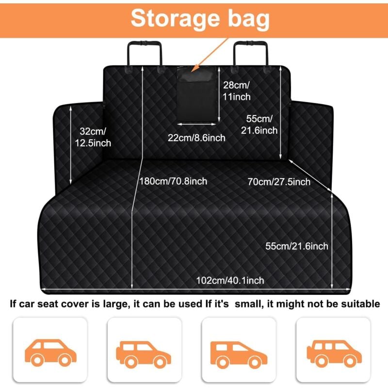 Rnemitery - Housse Protection Coffre Voiture pour Chiens avec Protection Latérale, Imperméable et Antidérapant Couverture Protection de Coffre pour