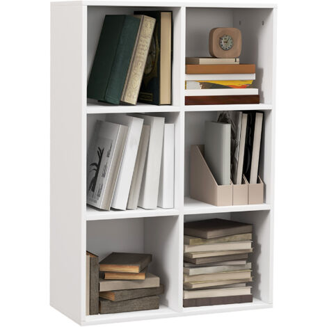 Six-Cube Bookcase - White Wood Effect
