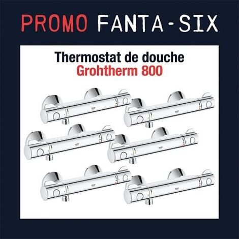 Six-Pack paquet économique 6x Mitigeur thermostatique de douche Grohe Grotherm 800