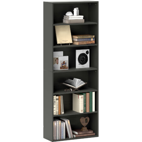 Six Shelf Bookcase - Black