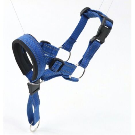 Size 3, Bleu, Pour que votre chien arrête de tirer sur sa laisse, Facile à enfiler, Partie entièrement matelassée sur le museau, Colliers anti-traction pour chiens de taille moyenne