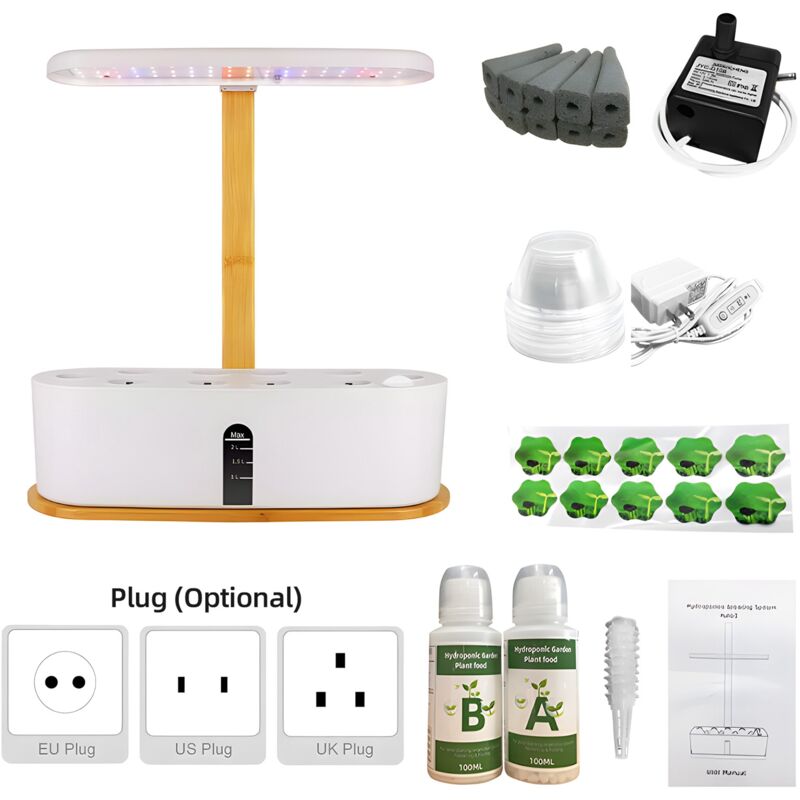Sjlerst - 10 Hole Smart Hydroponic Grower, Soilless led Plant Grow Light, Succulent Replacement Light Smart Grower Plant Lighting Fruit & Vegetable