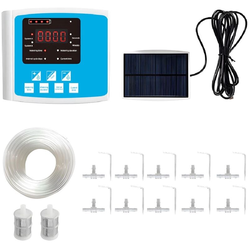 Sjlerst - 10 mètres d'abreuvoir automatique à pompe unique alimenté par énergie solaire, Alimentation solaire / Chargement par micro usb Mémoire de