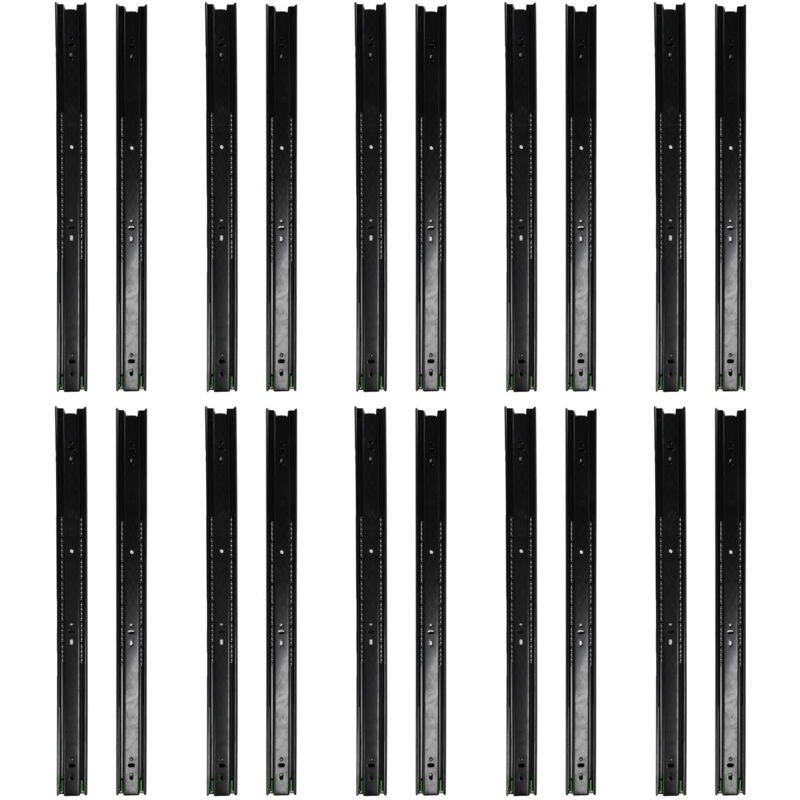10 Paires de Glissières de Tiroir, Extension à 3 Sections, Rail de Guidage Haute capacité de pour la Maison, le Bureau (22 pouces) - Sjlerst