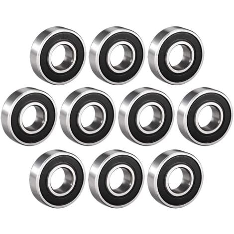 SJLERST 10 Pcs Roulements à Billes Durable en Acier Multi-Usage Durable Etanche Rainure Profonde 6001-2RS Roulements à Billes (12x28x8mm)