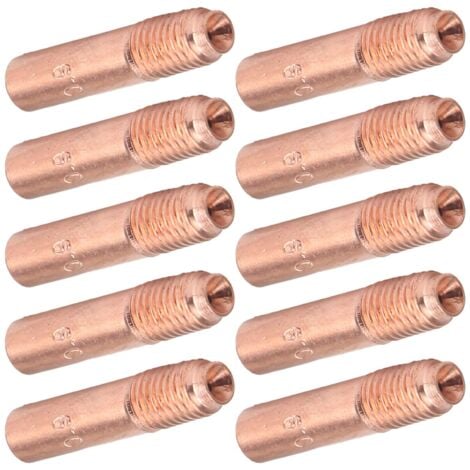 SJLERST 10 Pièces Buses de Soudage MIG 0.9mm Embouts de Contact de Soudage MIG Kit de Buses Conductrices en Cuivre pour Soudage Industriel