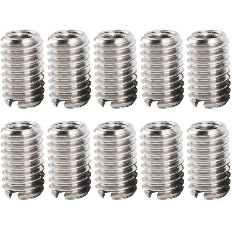 SNQ - 10 Pièces M4 x 0.7mm Filetage Femelle M6 x 1mm Filetage Mâle Inserts écrou Réducteur en Acier Inoxydable pour Ordinateurs Lampes Moules