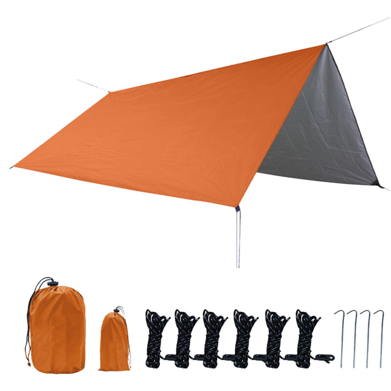 Sjlerst - 10 x 10 ft. auvent de voile, imperméable à l'eau, parapluie rétractable, parasol résistant à l'épreuve du sable, avec crochets, corde et