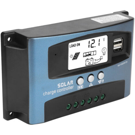SJLERST 100A MPPT Solar-Laderegler, Dual-LCD-Display, USB, 12V/24V