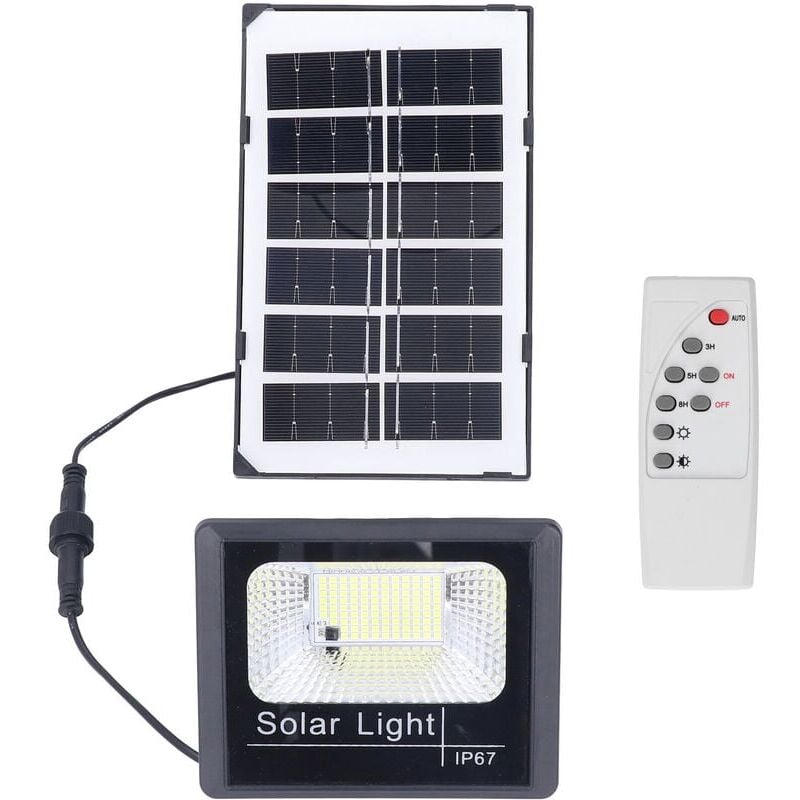 SNQ - 100LED Projecteur Solaire Extérieur IP67 Étanche Solaire Applique Murale Télécommande Lampadaire Jardin Lumière Solaire Extérieur Lumière