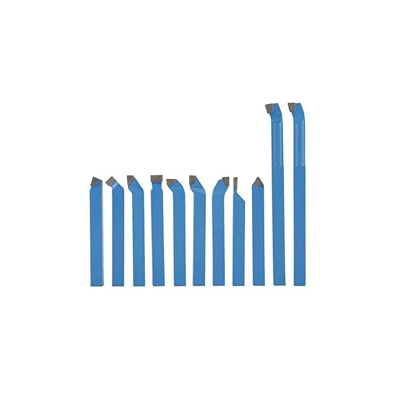 11Pcs Outils de tour Bits, Tour de coupe au carbure Ensemble d'outils de tournage Ensemble de fraisage de soudage pour tour à métal