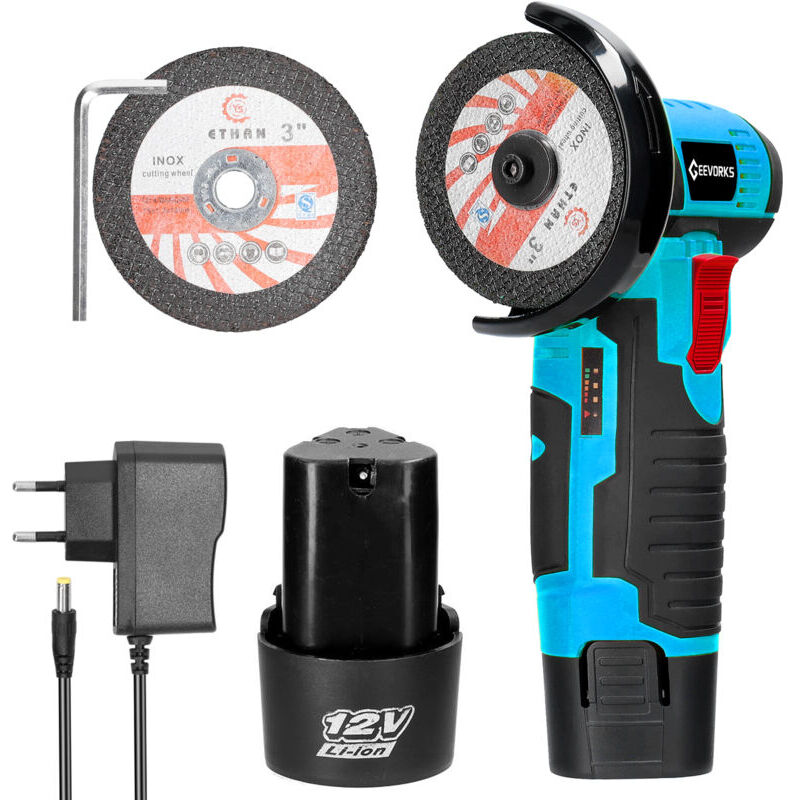 12 v 19500rpm Electric Grinding Tool Multifunctional Angle Grinder Handheld Cutter for Cutting Polishing Ceramic Tile Wood Stone Steel