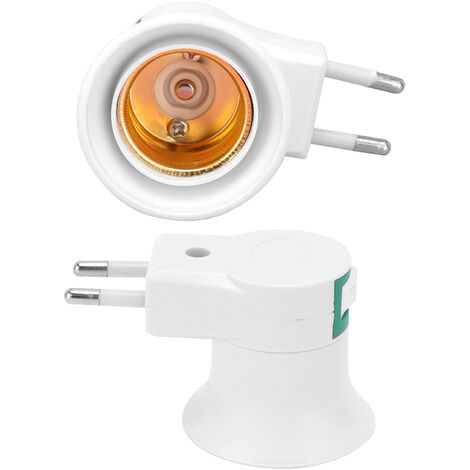 SJLERST 2 pièces douille de lampe E27 sans câble AC 220V Douille de lampe E27 ignifuge avec interrupteur fiche UE pour lampe de cuisine/de garage
