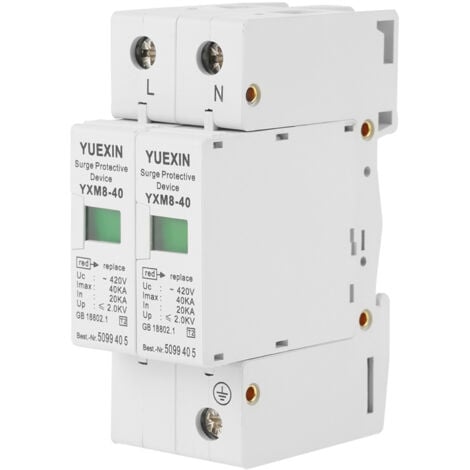 SJLERST 220V 40KA 2P Parafoudre Protecteur de Surtension Domestique Voltage Surge Arrester Device Dispositif de Contre les Surtensions