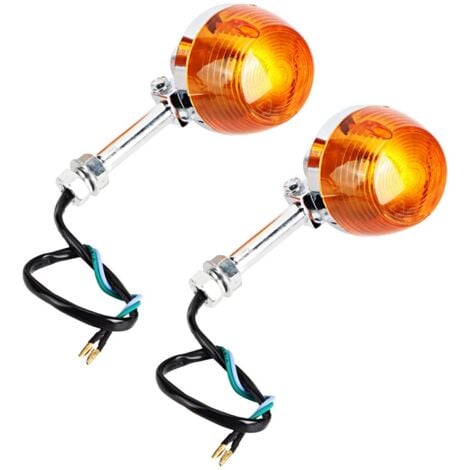 SJLERST 2PCS 12V Indicatore di direzione 8mm per Honda C70 CT70 CT90 XL100 CB350 CM400 CB450 CB750