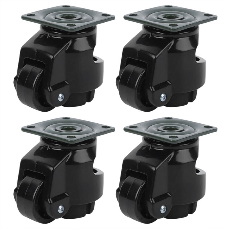 SJLERST 4 Pièces Roulette de Réglage de Niveau, Roulette D'Établi Rétractable Roulette de Nivellement Robuste Roulette Industrielle Pour Tables