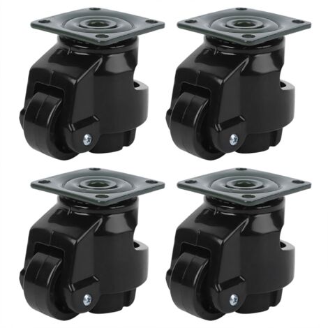 SJLERST 4 Pièces Roulette de Réglage de Niveau, Roulette D'Établi Rétractable Roulette de Nivellement Robuste Roulette Industrielle Pour Tables Mobiles