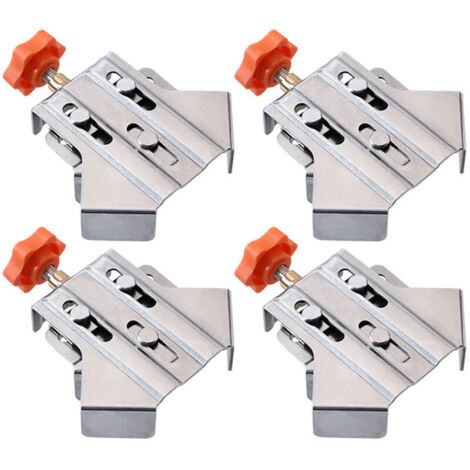 SJLERST 4PCS 90 Degree Open Right Angle Clamp Stainless Steel Right Angle Fixing