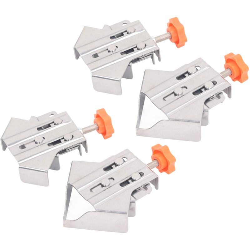 SJLERST 4Pcs Pince d'angle en acier inoxydable réglable à 90 degrés, ouverte et fermée, pour le travail du bois