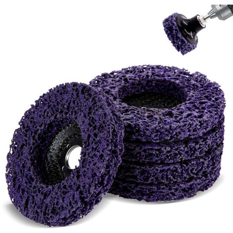 SJLERST 5-Pack 100mm 60 Poly Strip Discs for Angle Grinder, Cleaning Tool for Removing Rust/Paint/Flaking, Purple