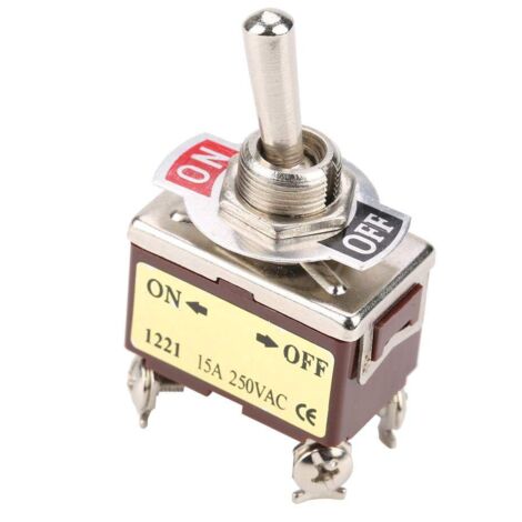 SJLERST 5Pcs 15A 250VAC on-off 2 Position Interrupteur à Bascule 4 Broches de 12mm