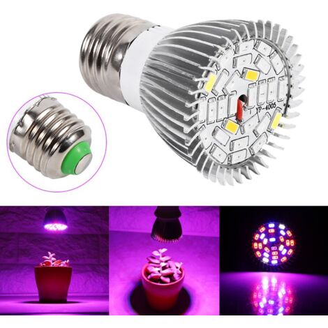 SJLERST 5W E27 LED élèvent la pleine ampoule de spectre d'ampoule pour des plantes d'intérieur végétal Veg fleur pour Jardin 28 Leds