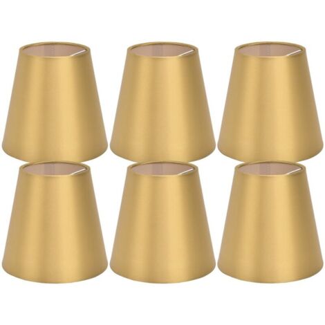 SJLERST 6-piece E14 fabric lampshade, table lamp, ceiling light shade for bedroom, living room, gold PX153