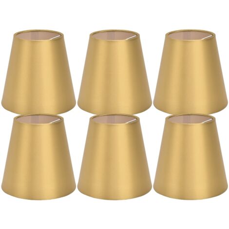 SJLERST 6 pièces E14 abat-jour tissu abat-jour lampe de Table plafonnier abat-jour pour chambre salon or PX153