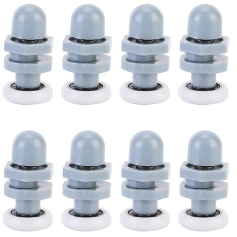 SJLERST 8pcs Coureurs De Porte Douche En Plastique Durable Coulissant Piste Roulement Salle Bains Verre Pour PièCes Rechange(20mm)